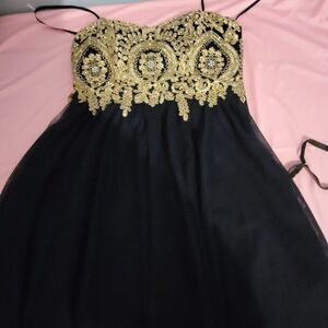 * CITY STUDIO Gold/ black cocktail/ prom dress.